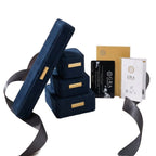 Curved sterling silver ear climbers with moissanite stones arranged in elegant arc shape on white background