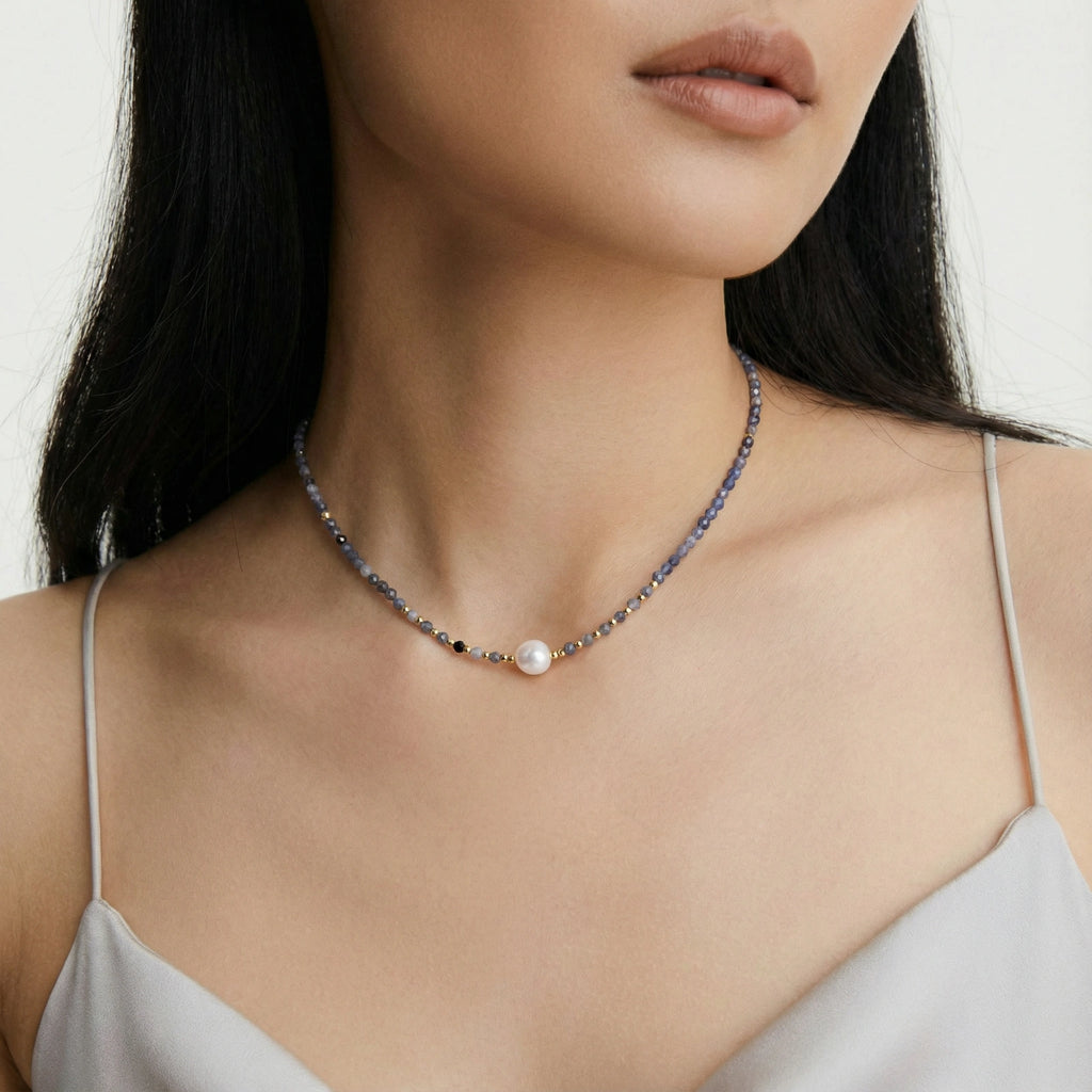 Pearl Iolite Necklace