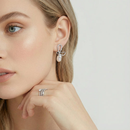 Bow Pearl Drops