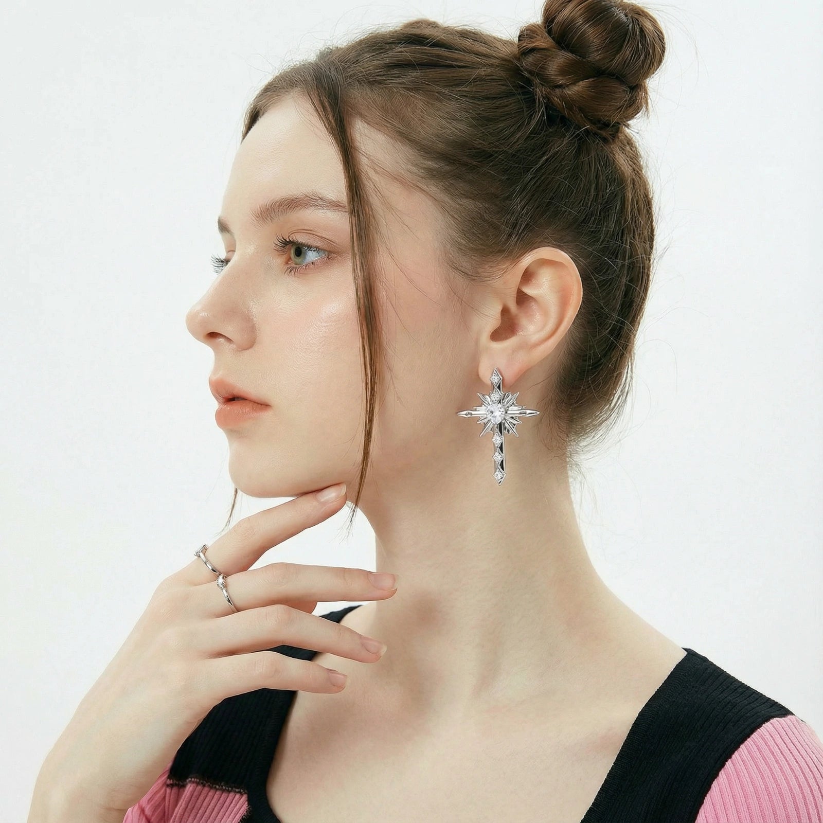 Celestial Cross Earrings