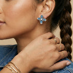 Denim Bloom Studs