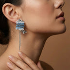 Denim Chain Earrings