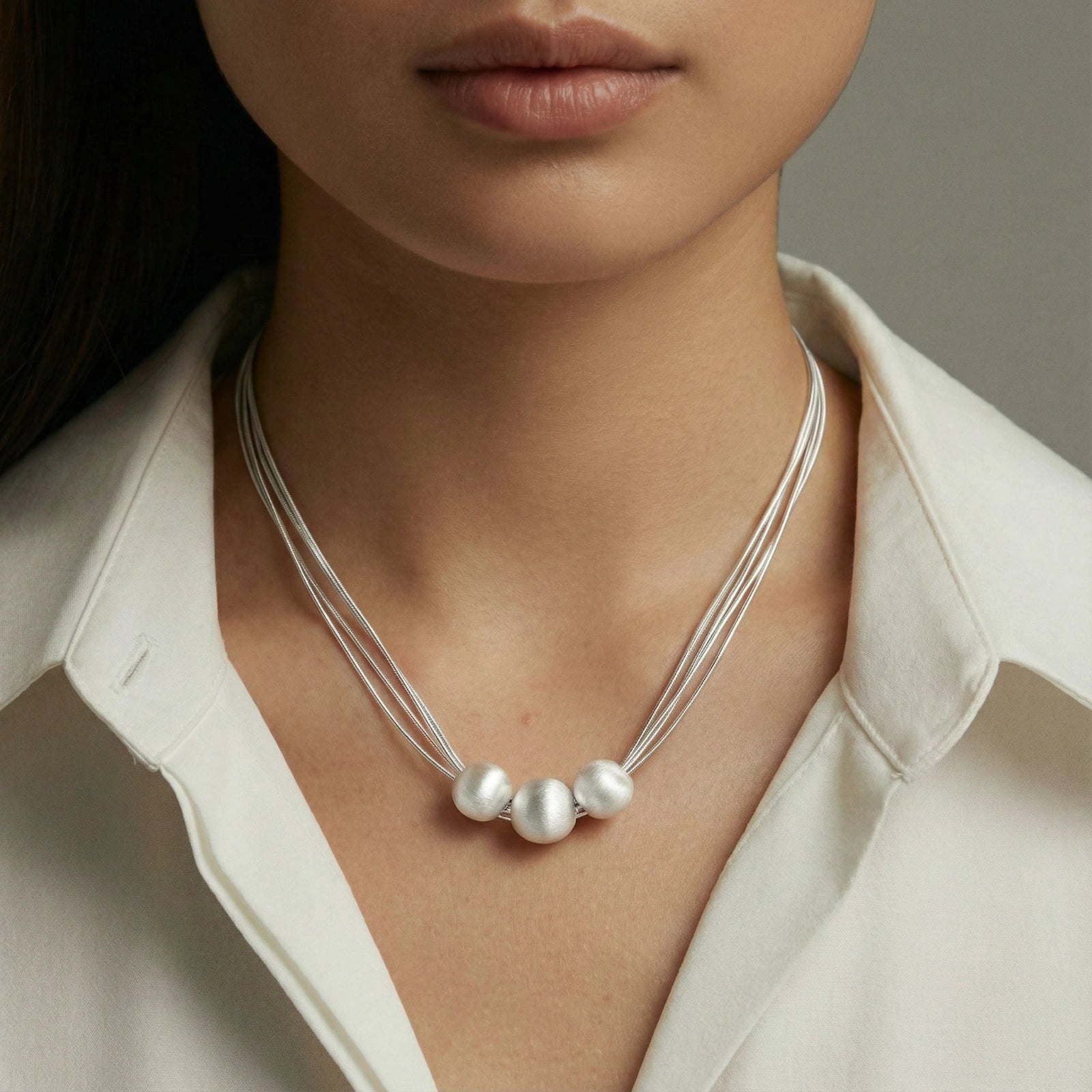 Silver Strand  Necklace