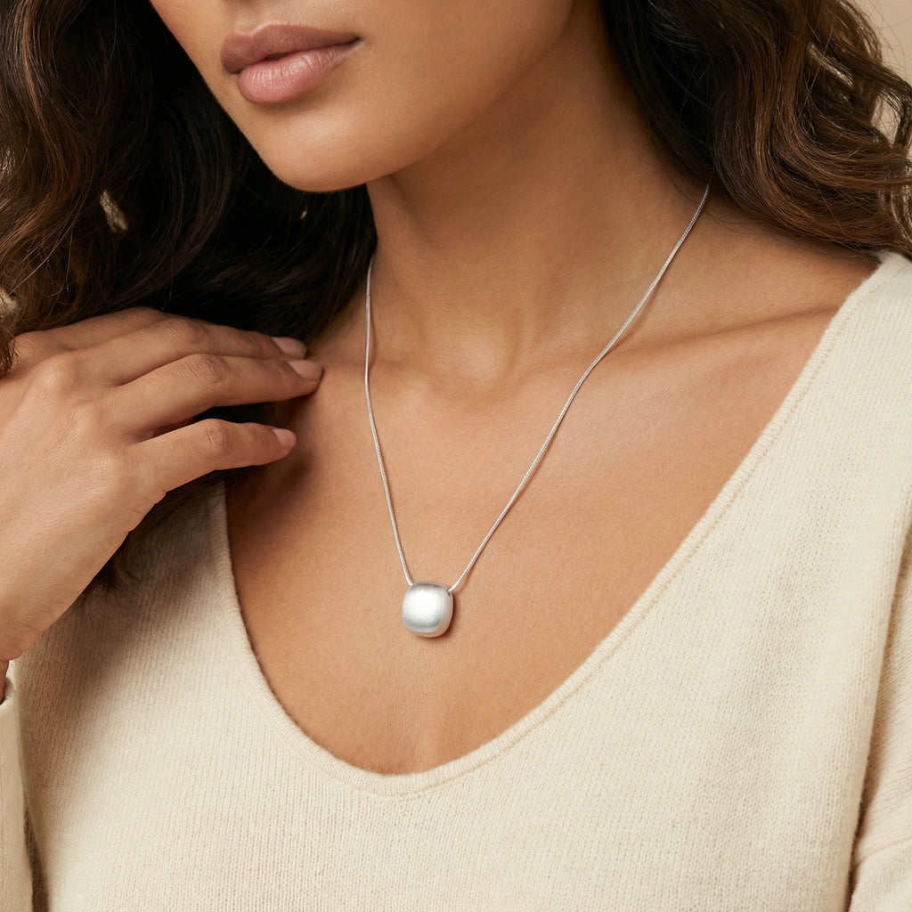 Silver Disc Necklace