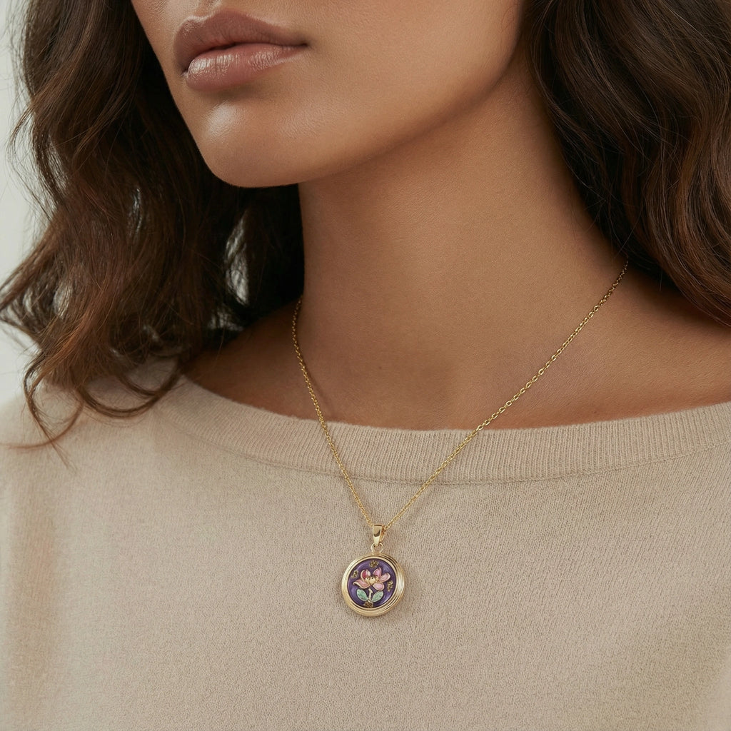 Floral Enamel Pendant