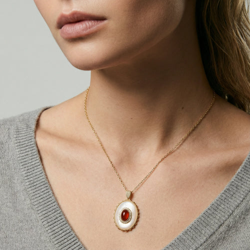 Amber zirconia Pendant