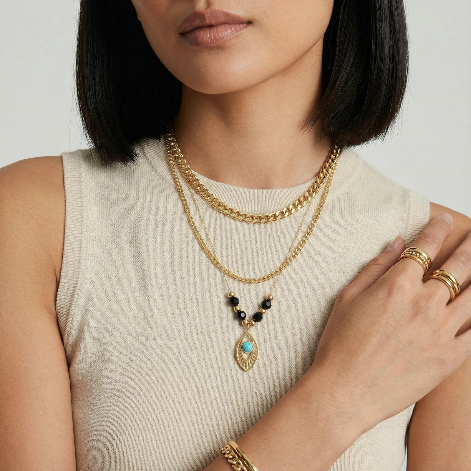 Turquoise Evil-eye  Necklace