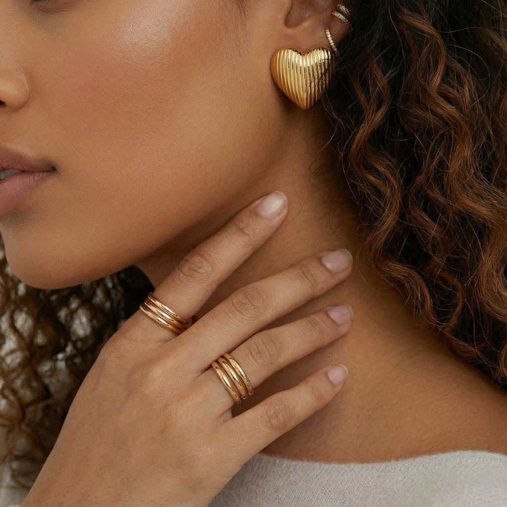 Textured Heart Earrings