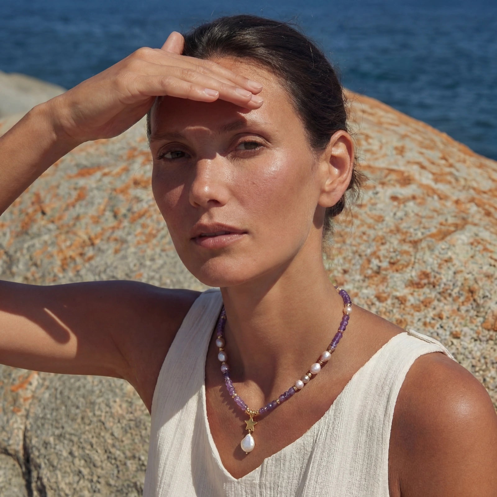 Amethyst Pearl Necklace