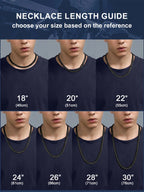 Cuban Link Chain Necklace for Mens 14 MM Men Jewelry Punk Black Bicycle Chain Mens Gifts for Dad