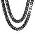 Cuban Link Chain Necklace for Mens 14 MM Men Jewelry Punk Black Bicycle Chain Mens Gifts for Dad
