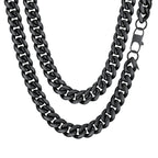 Cuban Link Chain Necklace for Mens 14 MM Men Jewelry Punk Black Bicycle Chain Mens Gifts for Dad