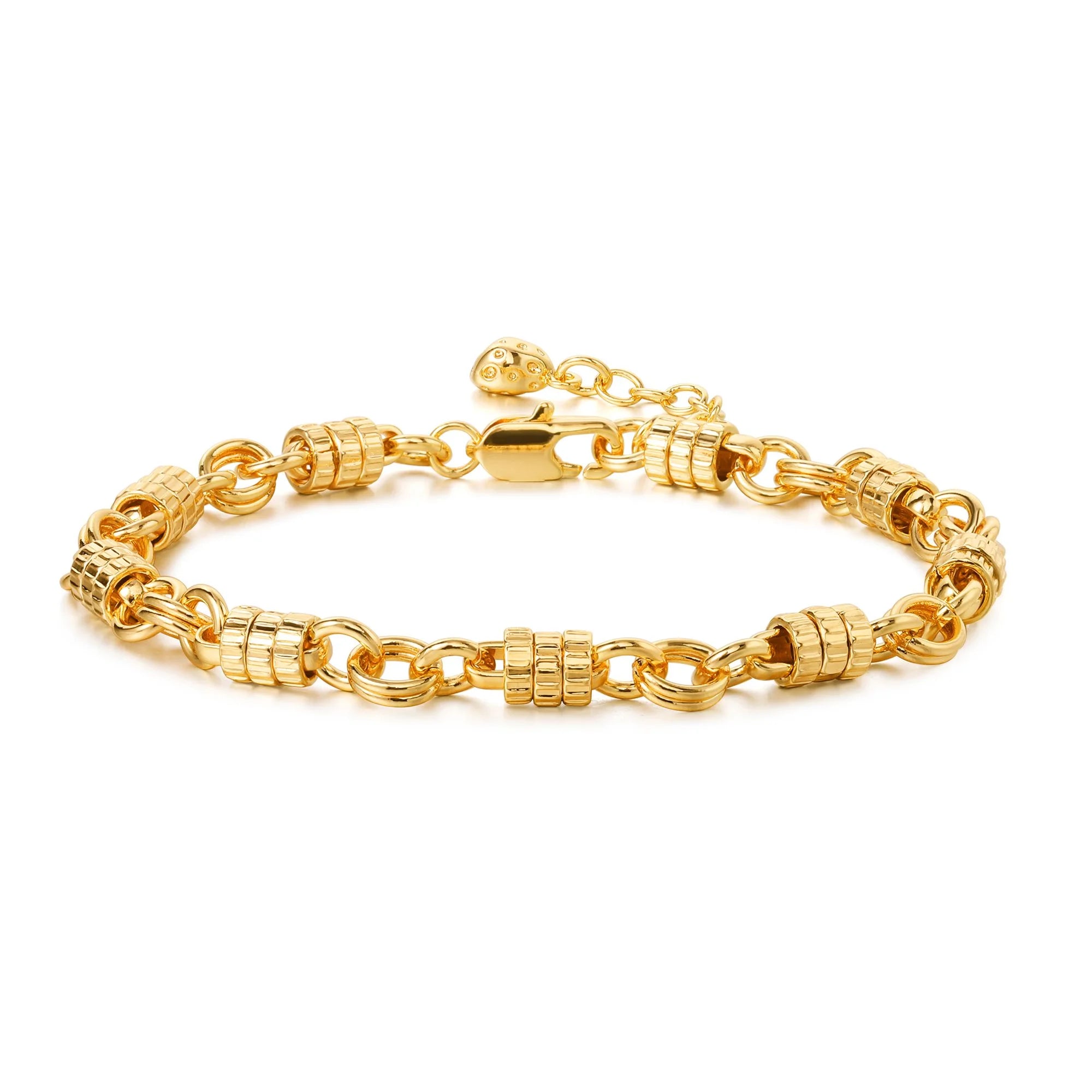 Trendy 14K Gold Plated Papercilp Bracelet Dainty Jewelry for Women and Men