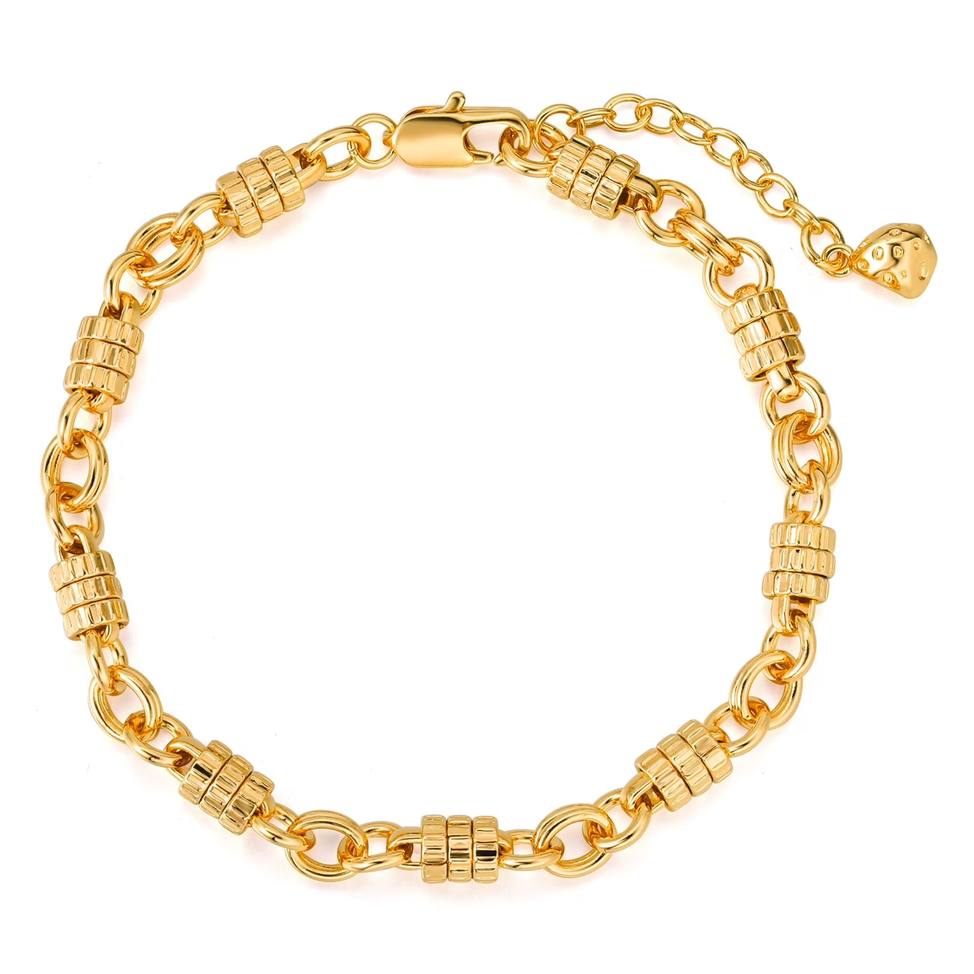 Trendy 14K Gold Plated Papercilp Bracelet Dainty Jewelry for Women and Men