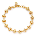 Oval Bold Chunky Bracelet 14K Gold Plated Simple Jewelry Gift for Women and Men