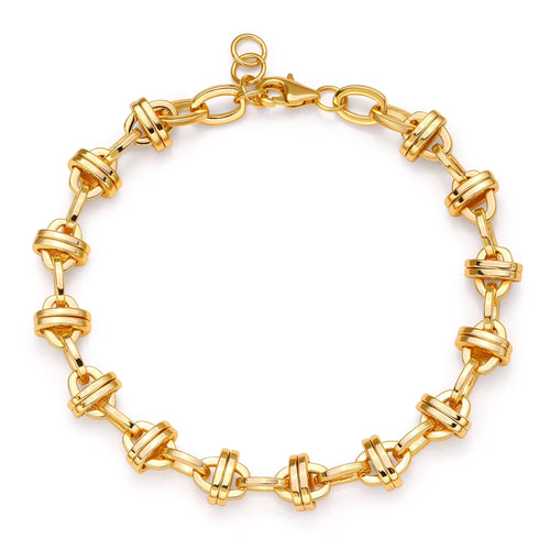 Oval Bold Chunky Bracelet 14K Gold Plated Simple Jewelry Gift for Women and Men