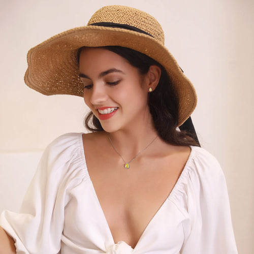 Birthstone Necklace November Citrine Pear Pendant Necklace for Women Pure Sterling Silver Jewelry Valentine'S Day Gifts for Wife Daughter Mother