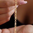 Trendy 14K Gold Plated Papercilp Bracelet Dainty Jewelry for Women and Men