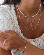 Oval Bold Chunky Bracelet 14K Gold Plated Simple Jewelry Gift for Women and Men